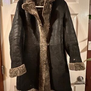 Women's Black Shearling Coat
